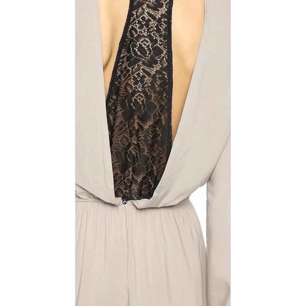 NWT BB Dakota Jack Leni Rayon and Lace Trim Dress, Wheat Beige, Size S - Picture 4 of 11